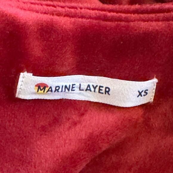 Marine Layer Viola Velour Wrap Dress - Red Dhalia XS - Picture 7 of 7